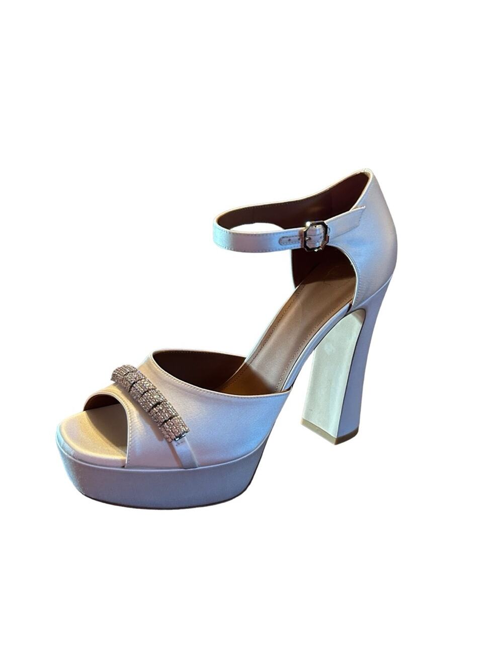 Malone Souliers Yurkia Crystal Platform Sandals Block Heel Open Toe NEW EU 41